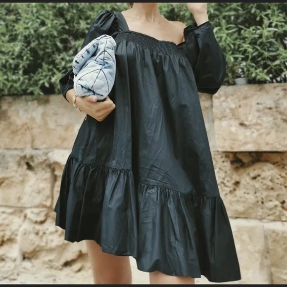 H&M Conscious Puff-Sleeved Cotton Dress - Picture 10 of 14